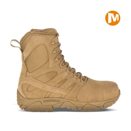 Pánské Pracovní Boty Merrell Moab 2 8" Defense Zip Comp Toe Světle Hnědé (CZ. YFLSQ)